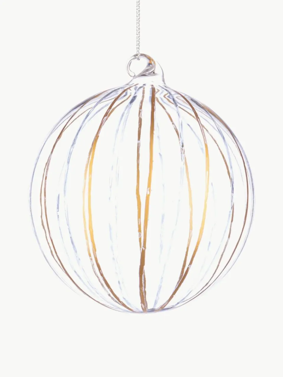 Bizzotto Weihnachtskugeln Stripe Trans, 8 Stück