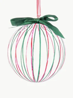 Bizzotto Weihnachtskugeln Stripe Trans, verschiedene Setgrößen