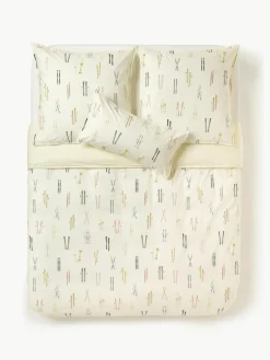 Westwing Collection Winterlicher Baumwollperkal-Bettdeckenbezug Aspen