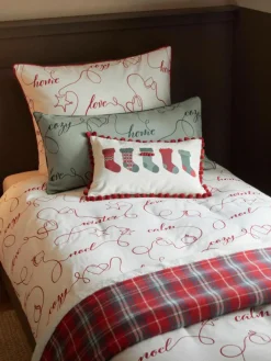 Westwing Collection Winterlicher Flanell-Bettdeckenbezug Isabelle mit Kederumrandung