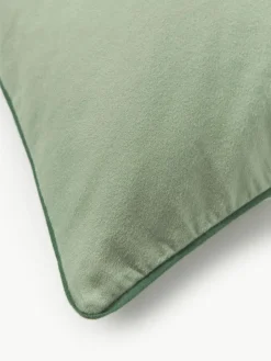 Westwing Collection Winterlicher Flanell-Kopfkissenbezug Isabelle mit Kederumrandung