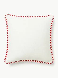 Westwing Collection Woll-Dekokissen Jova mit winterlichem Motiv