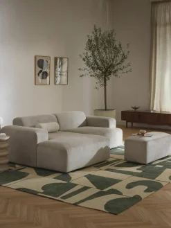 Westwing Collection XL-Hocker Melva aus Cord, B 116 x T 42 cm