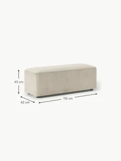 Westwing Collection XL-Hocker Melva aus Cord, B 116 x T 42 cm