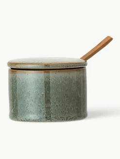 Bloomingville Zuckerdose Pixie mit Holzlöffel